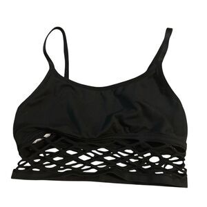 PINK Victoria’s Secret Black Net Trimmed Sports Bra Size Small Womens